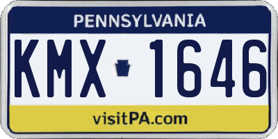 PA license plate KMX1646
