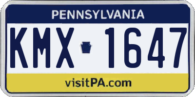 PA license plate KMX1647