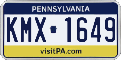 PA license plate KMX1649
