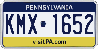 PA license plate KMX1652
