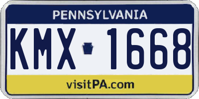 PA license plate KMX1668