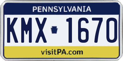 PA license plate KMX1670