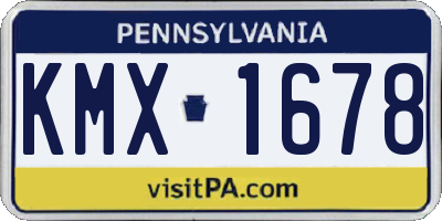 PA license plate KMX1678