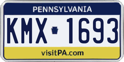 PA license plate KMX1693