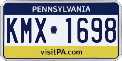 PA license plate KMX1698