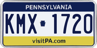 PA license plate KMX1720