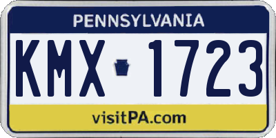 PA license plate KMX1723