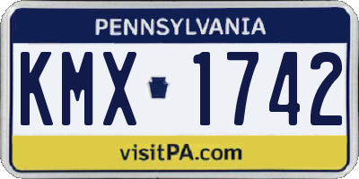 PA license plate KMX1742
