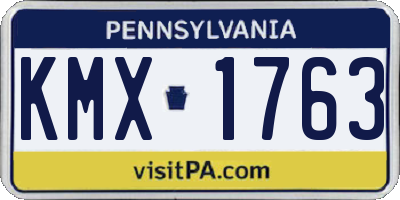 PA license plate KMX1763