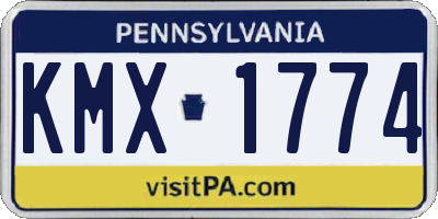 PA license plate KMX1774