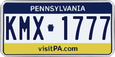 PA license plate KMX1777