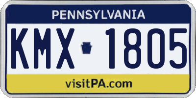 PA license plate KMX1805
