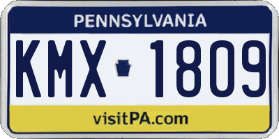 PA license plate KMX1809
