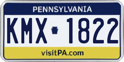 PA license plate KMX1822
