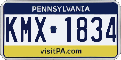 PA license plate KMX1834