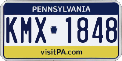 PA license plate KMX1848