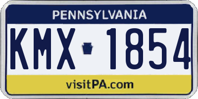 PA license plate KMX1854