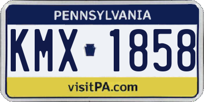 PA license plate KMX1858