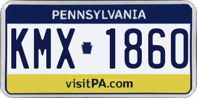 PA license plate KMX1860