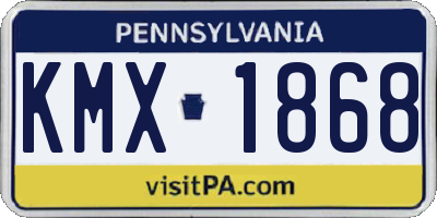PA license plate KMX1868