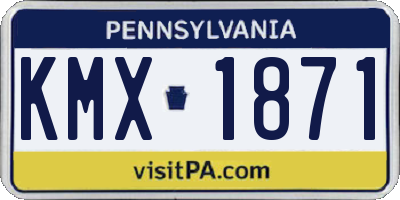 PA license plate KMX1871