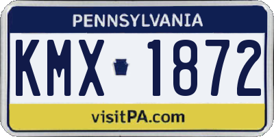 PA license plate KMX1872