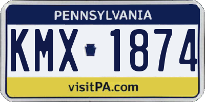 PA license plate KMX1874