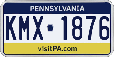 PA license plate KMX1876