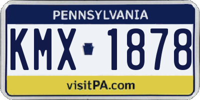 PA license plate KMX1878