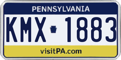 PA license plate KMX1883