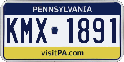 PA license plate KMX1891