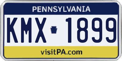 PA license plate KMX1899