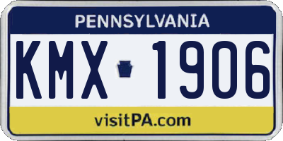 PA license plate KMX1906