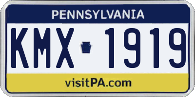 PA license plate KMX1919