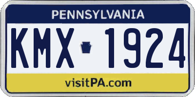 PA license plate KMX1924