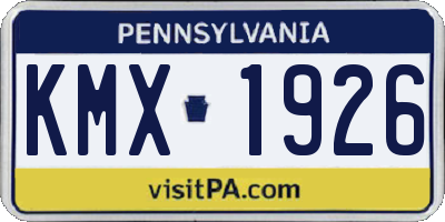 PA license plate KMX1926