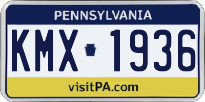 PA license plate KMX1936