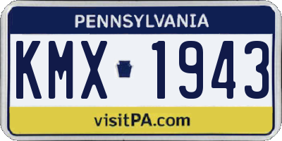 PA license plate KMX1943
