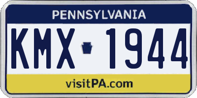 PA license plate KMX1944