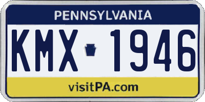 PA license plate KMX1946