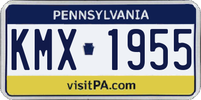 PA license plate KMX1955