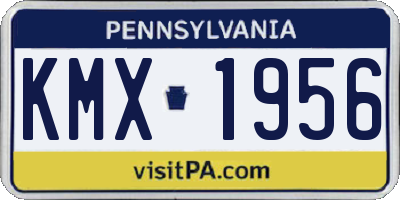 PA license plate KMX1956