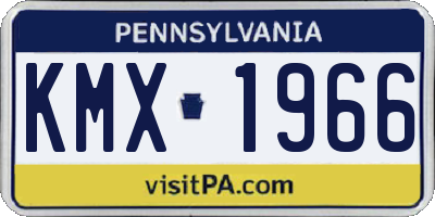 PA license plate KMX1966