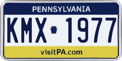 PA license plate KMX1977