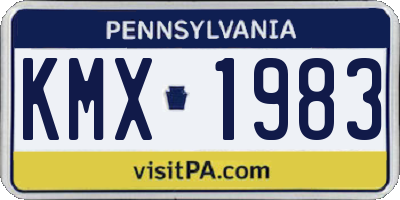 PA license plate KMX1983
