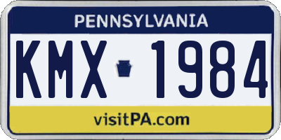 PA license plate KMX1984