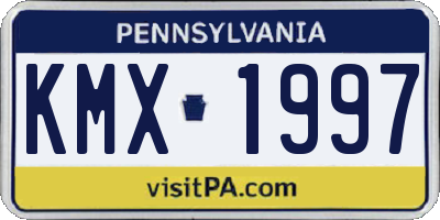 PA license plate KMX1997