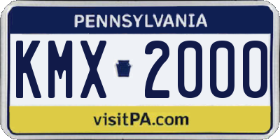 PA license plate KMX2000