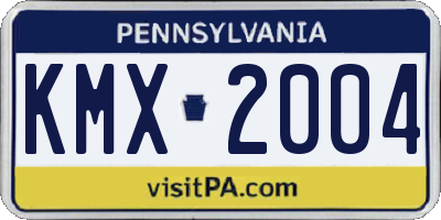 PA license plate KMX2004