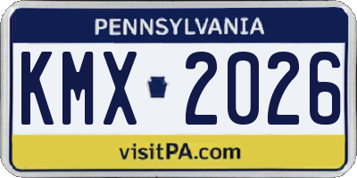 PA license plate KMX2026